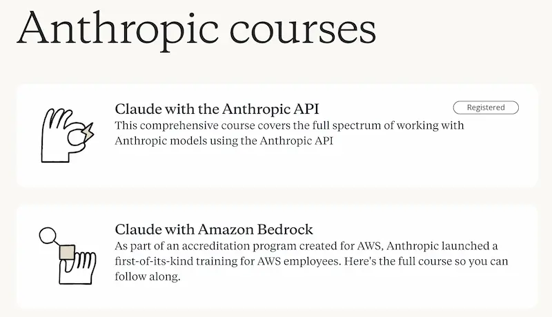 Anthropic Courses screenshot