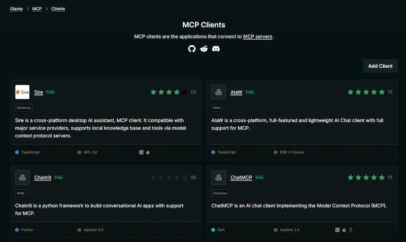 Awesome MCP Clients screenshot