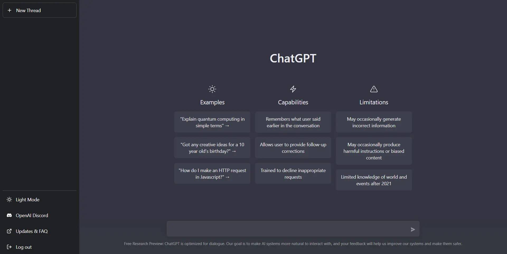 ChatGPT screenshot