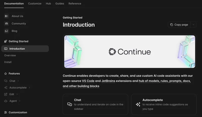 Continue screenshot