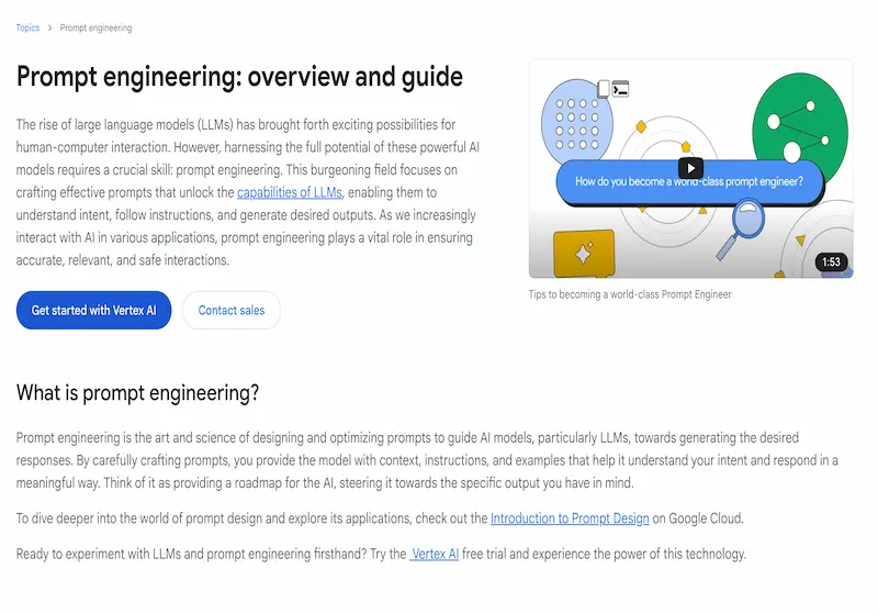 Google Cloud Prompt Engineering Guide screenshot