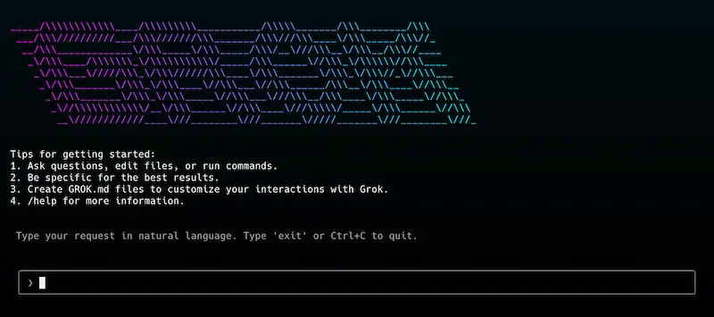 Grok CLI screenshot