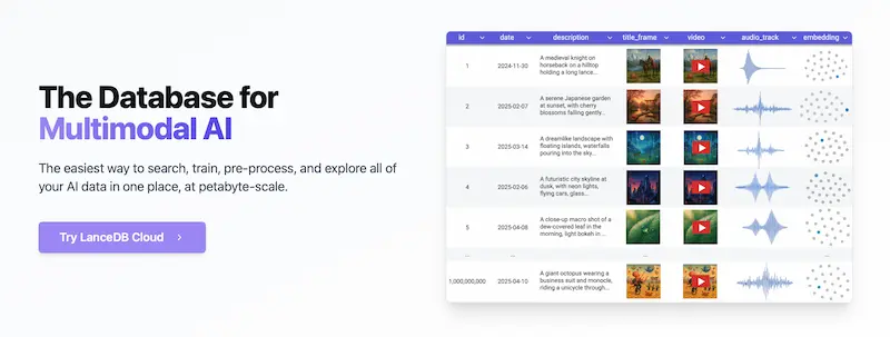 LanceDB screenshot