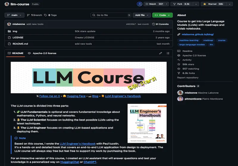 LLM Course screenshot