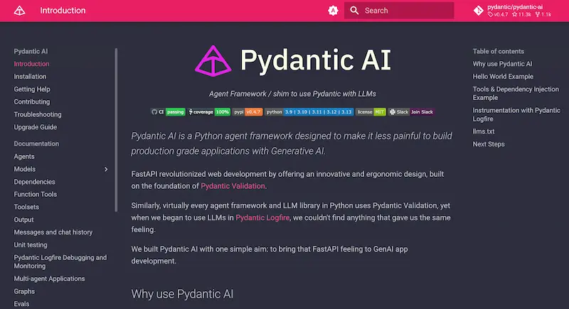 Pydantic AI screenshot