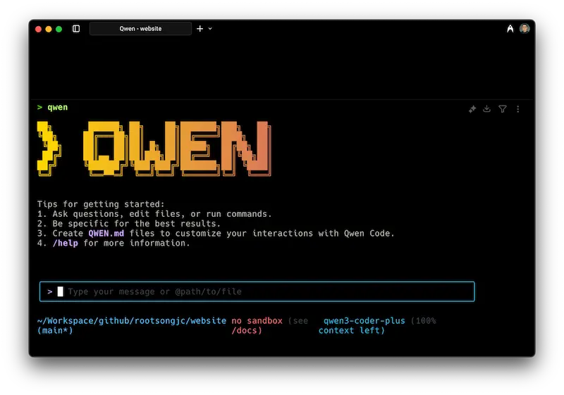 Qwen3-Coder screenshot