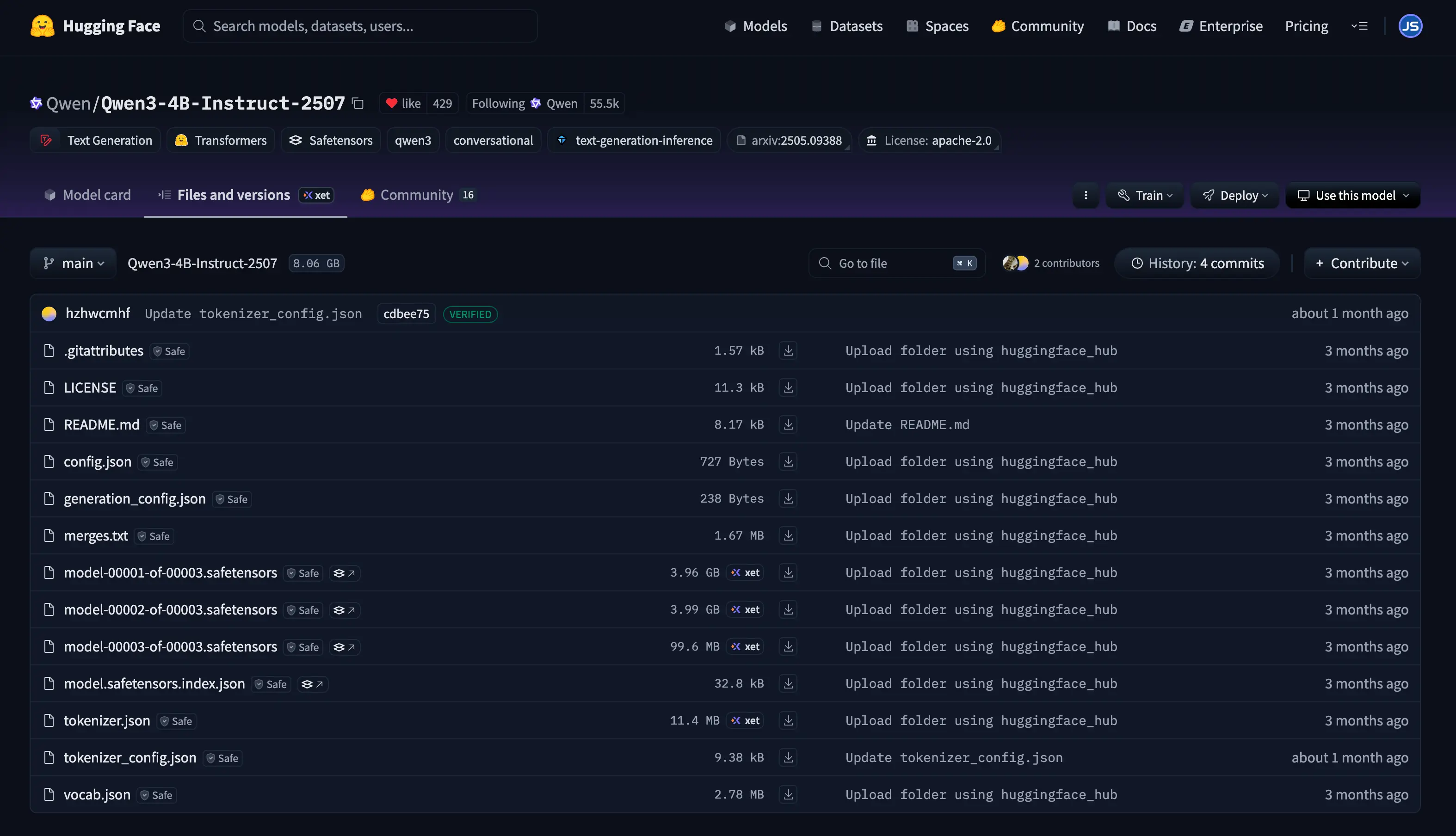 图 2: Qwen3-4B-Instruct-2507 目录结构