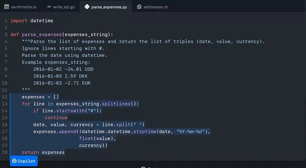 GitHub Copilot 界面