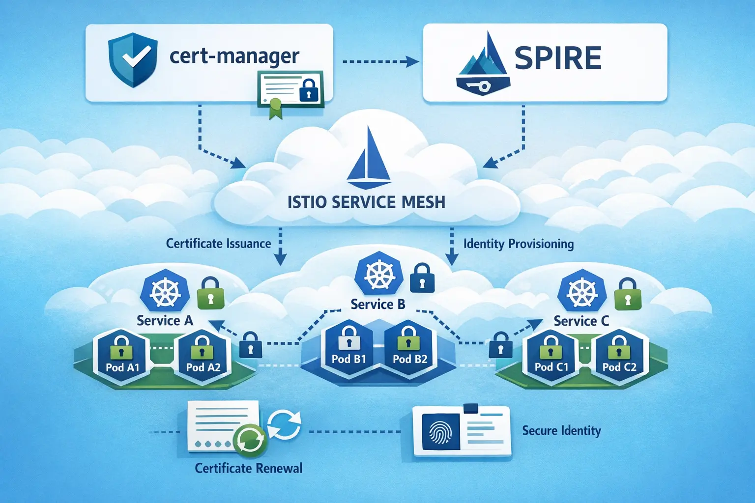 Managing Certificates in Istio with cert-manager and SPIRE