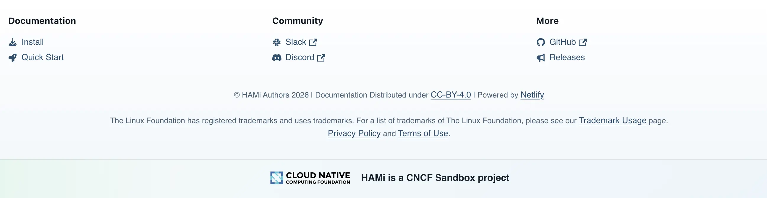 Figure 7: HAMi website footer