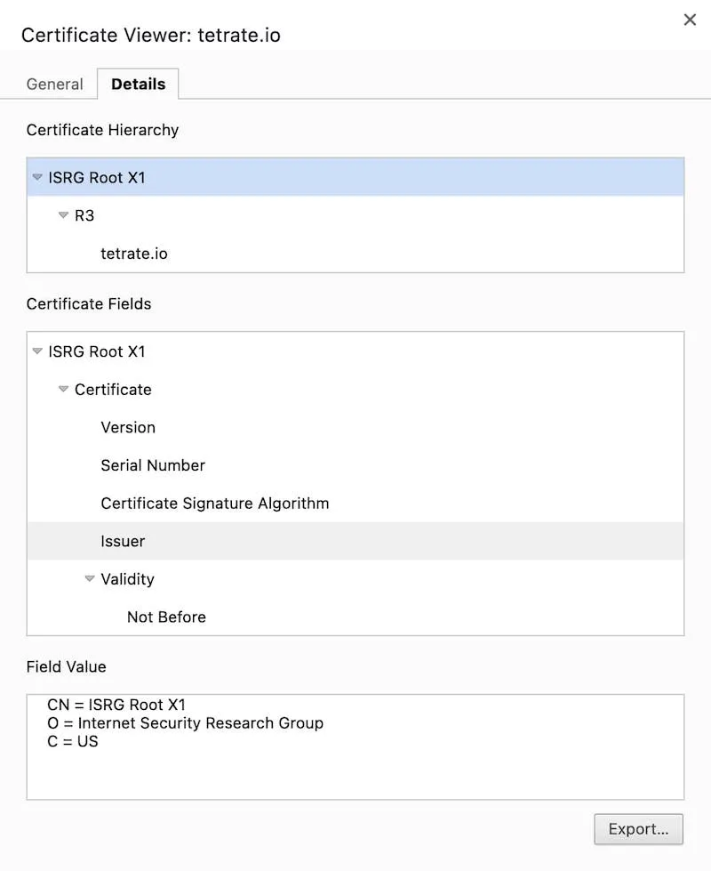 Figure 3. Certificate hierarchy of tetrate.io