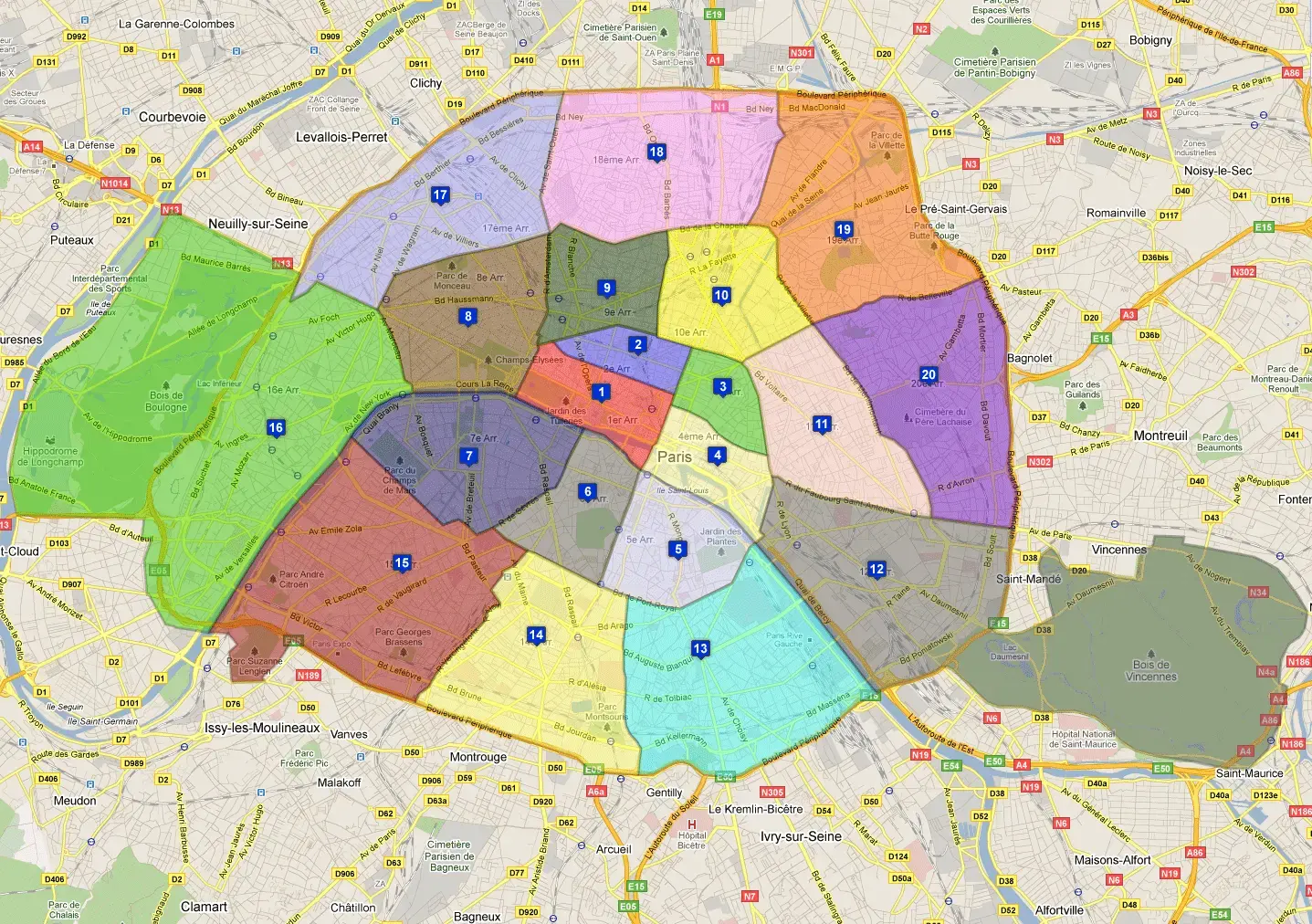 Map of Lesser Paris