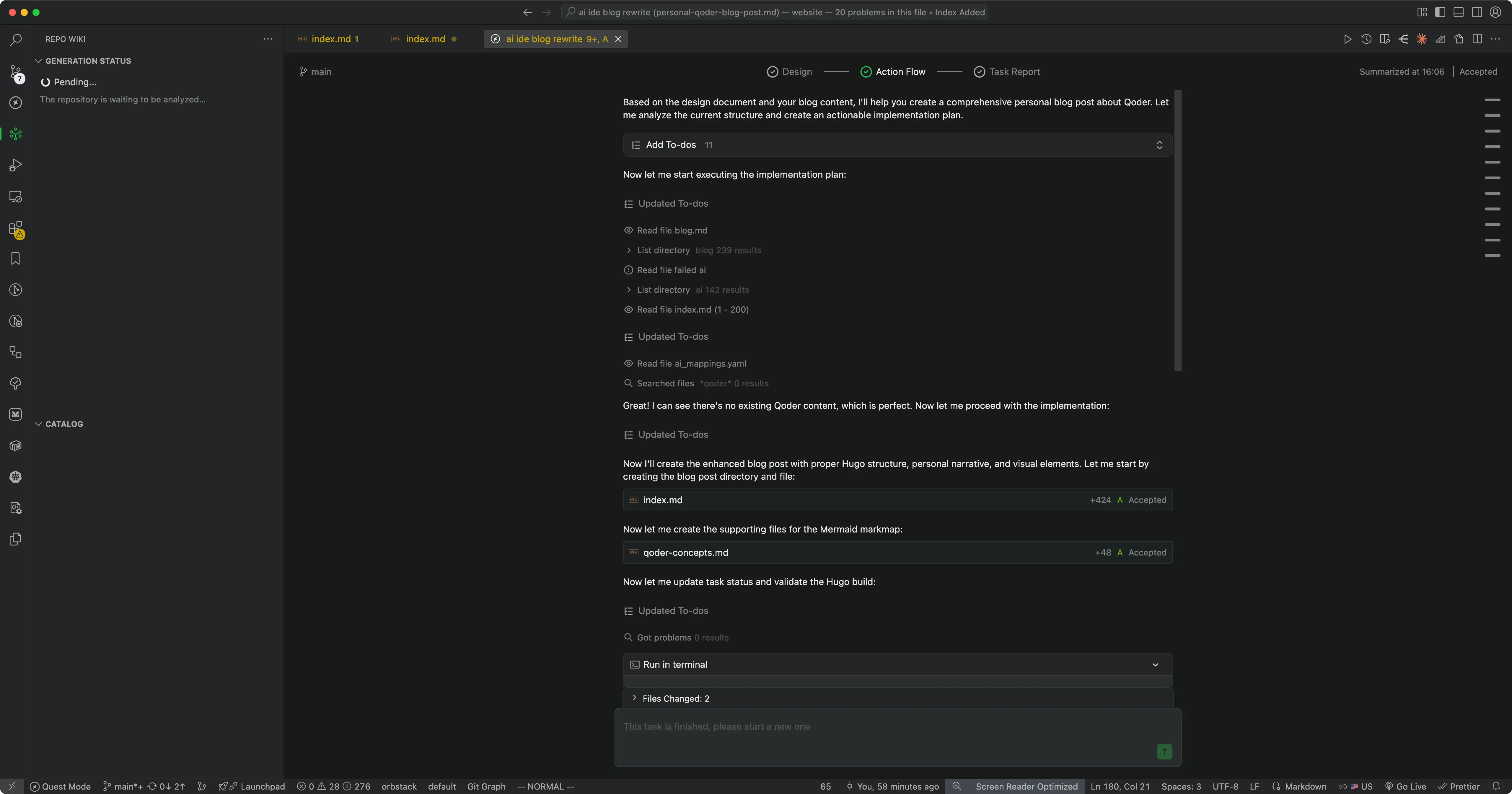 Quest Mode rewriting blog Quest flow