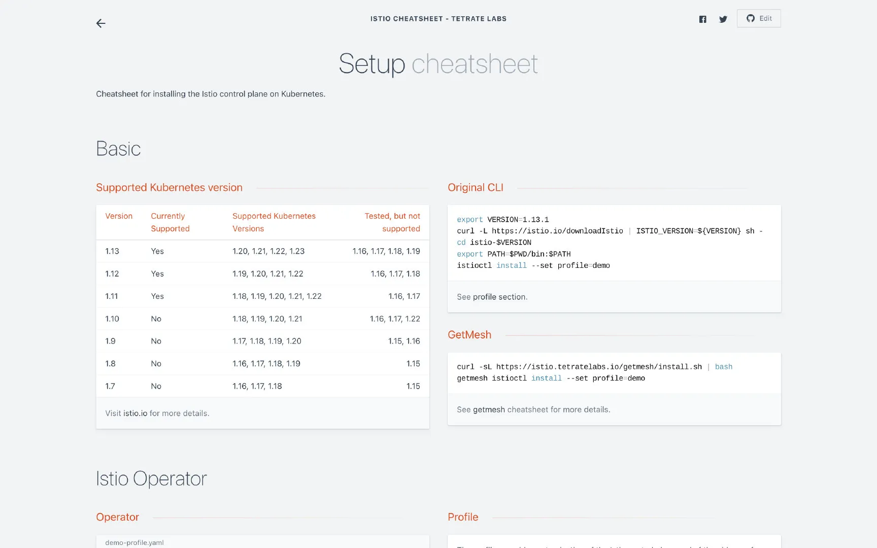 Istio cheatsheet