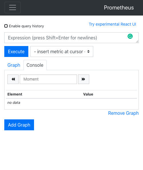 图 1: Prometheus dashboard