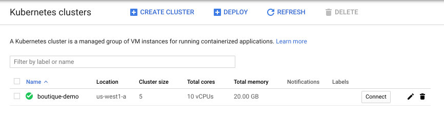 图 1: 部署在 GCP 中的 Kubernetes 集群