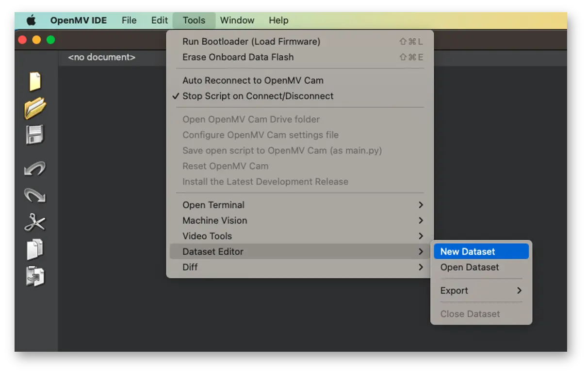图 4: OpenMV IDE 数据集编辑器界面