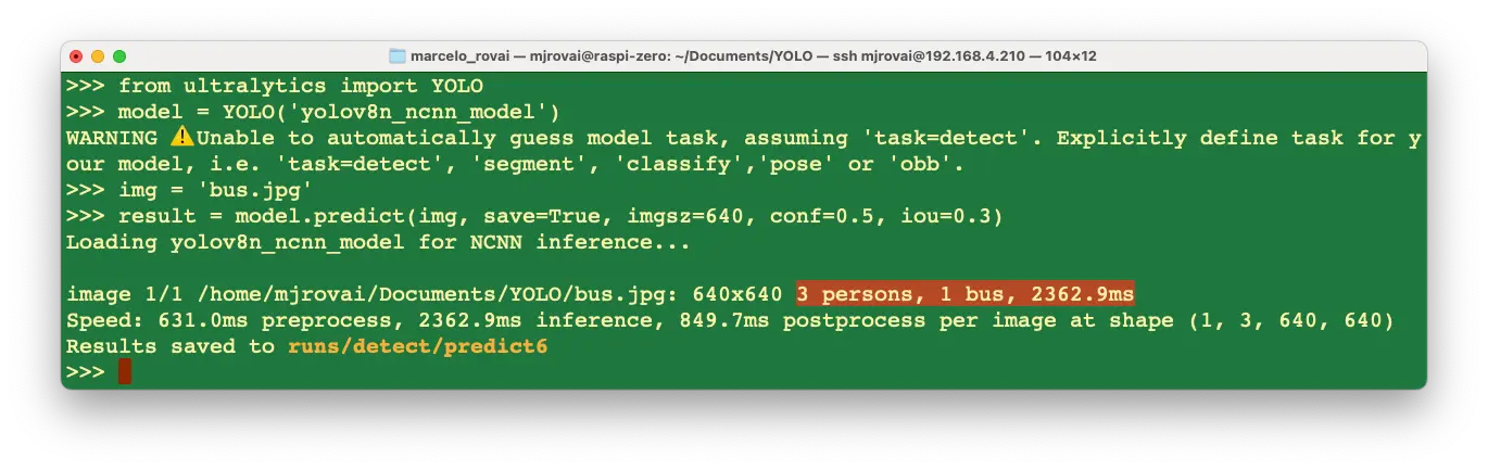 图 45: Python 推理结果截图