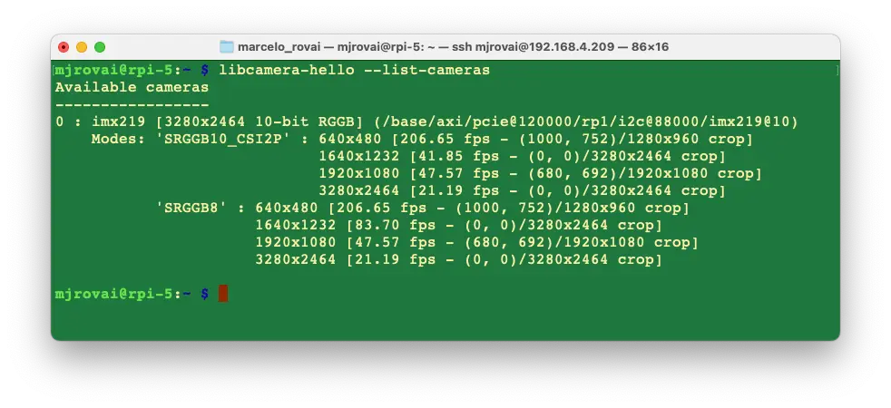 图 24: Raspi-5 摄像头检测