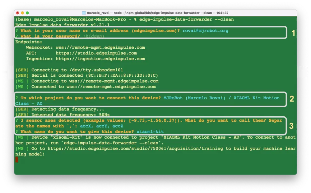 图 7: 终端 CLI 配置示例