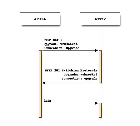 显示 websockets 工作原理的图表