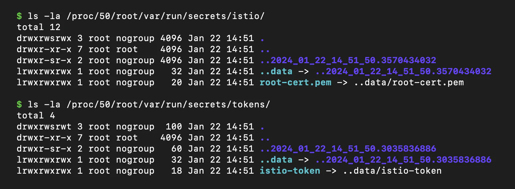 通过我们的 sidecar 容器访问 Istio 令牌